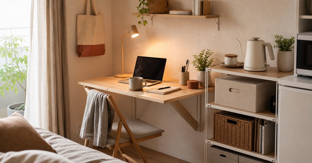 2026 小坪數租屋工作角落怎麼整理：照明、熱飲、桌邊節奏一次看的生活情境封面圖