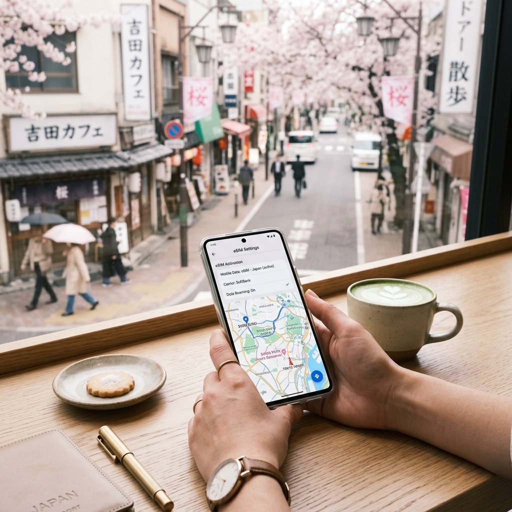 2026 日韓出國通訊懶人包：eSIM、SIM 卡與 WiFi 分享器優缺點全解析的生活情境封面圖