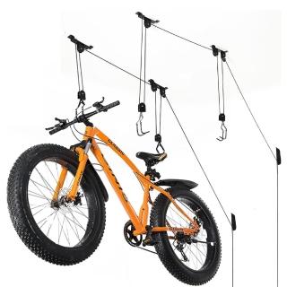 【SFS】自行車天花板安裝升降吊架 2 件組(展示架 停車架 置車架 懸掛式吊架 車庫自行車架推薦),圖片來源:momo 商品頁 / 成長智能有限公司