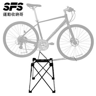 【SFS】日本原裝進口多功能公路自行車停車架/工作台(展示架 維修架 腳踏車停車架 自行車停車架推薦)，圖片來源：momo 商品頁 / 成長智能有限公司