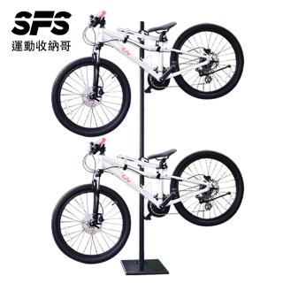 【SFS】直立式2輛落地自行車停車架掛架(靠牆掛架 直立架 展示架 停車架 自行車掛架 腳踏車掛架推薦),圖片來源:momo 商品頁 / 成長智能有限公司