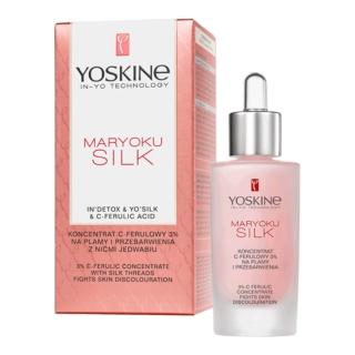 【YOSKINE】魔幻絲綢均勻膚色精華液30ml 維生素C 蠶絲萃取 快速吸收 敏感肌適用 官方正貨(精華液)，圖片來源：momo 商品頁 / 全球通國際有限公司