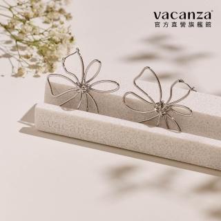 【vacanza】鏤空線條大花垂掛 鋼針耳環( 生日禮物),圖片來源:momo 商品頁 / 假期國際有限公司