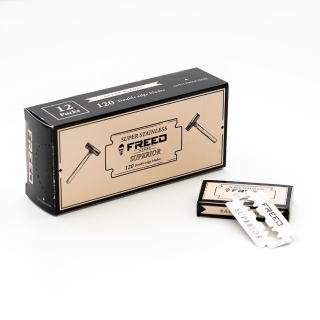 【FREED】雙刃刮鬍刀片（120片裝 / 通用雙刃安全刮鬍刀）Double Edge Blades 客製化刻字 生日禮物 男友禮物，圖片來源：momo 商品頁 / 永利國際有限公司