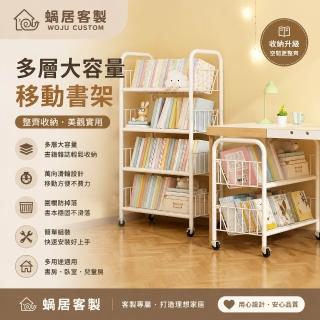 大容量 繪本架 展示架 可調節 移動式 鐵藝 書架 落地架 收納架 置物架，圖片來源：momo 商品頁 / 士喬企業社