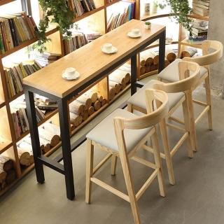 外貿款西餐廳咖啡廳奶茶店實木桌椅飲品桌椅組合清吧酒吧吧臺桌椅，圖片來源：momo 商品頁 / 艾麗芬國際有限公司