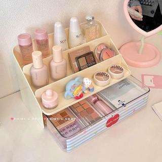 化妝品收納盒抽屜式桌面大容量多層整理盒宿舍家用護膚品置物架，圖片來源：momo 商品頁 / 艾麗芬國際有限公司