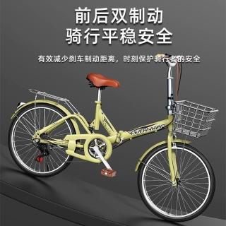 新年禮物折疊免安裝充氣女士自行車便攜帶大學生校園上班車，圖片來源：momo 商品頁 / 艾麗芬國際有限公司