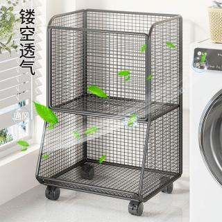 帶輪大容量車臟衣服收納筐臟衣簍陽臺宿舍洗衣籃浴室洗衣液置物架，圖片來源：momo 商品頁 / 艾麗芬國際有限公司