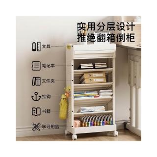 收納書架 客廳大容量可移動小推車 多層收納置物架,圖片來源:momo 商品頁 / 皓勲企業社