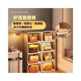 放包包收納櫃臥室置物架包架家用防塵多層大容量包，圖片來源：momo 商品頁 / 佑澄企業社