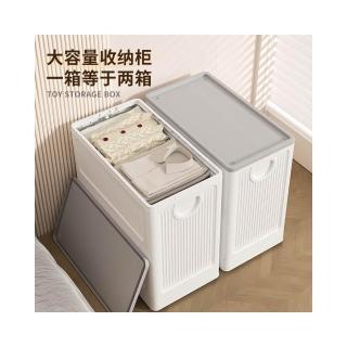 衣服收納箱家用大容量翻蓋玩具衣物被子整理箱可折疊收納櫃儲物櫃，圖片來源：momo 商品頁 / 鴻煜企業社