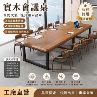 人氣爆款✨可代客付費上門安裝 ✨歐式實木桌 大闆桌辦公桌 會議桌 長方形洽談桌 簡約書桌 寬敞大桌面,圖片來源:momo 商品頁 / 鴻煜企業社